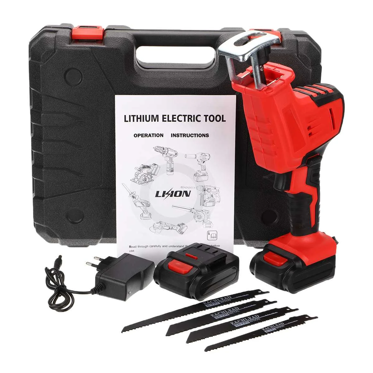 

88VF Chainsaw Cordless Reciprocating Saw W/ 4 Saw blades Metal Cutting Wood Tool Portable Woodworking Cutter For Makita Battery