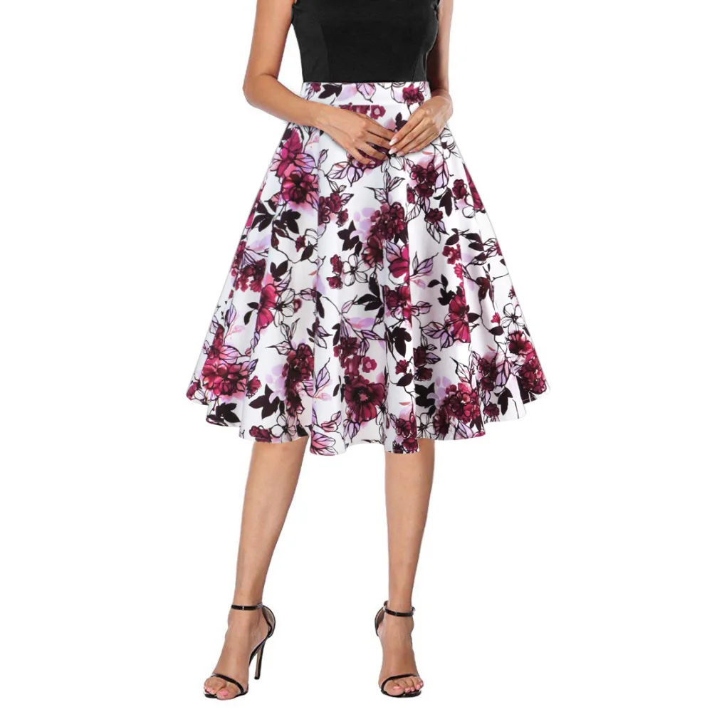 Элегантная женская винтажная плиссированная повседневная юбка в стиле ретро 50s с