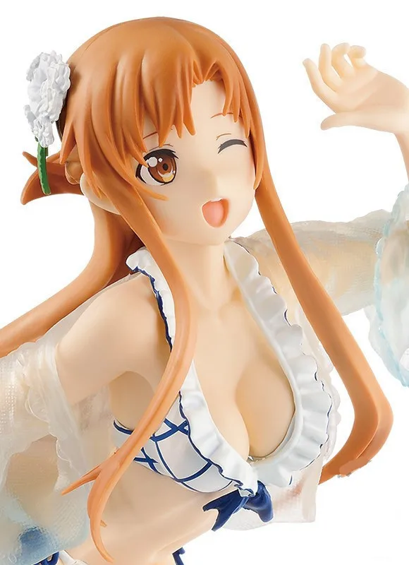 

21cm Sword Art Online Asuna swimsuit Dress action figure PVC Doll anime toys collection for friend gift