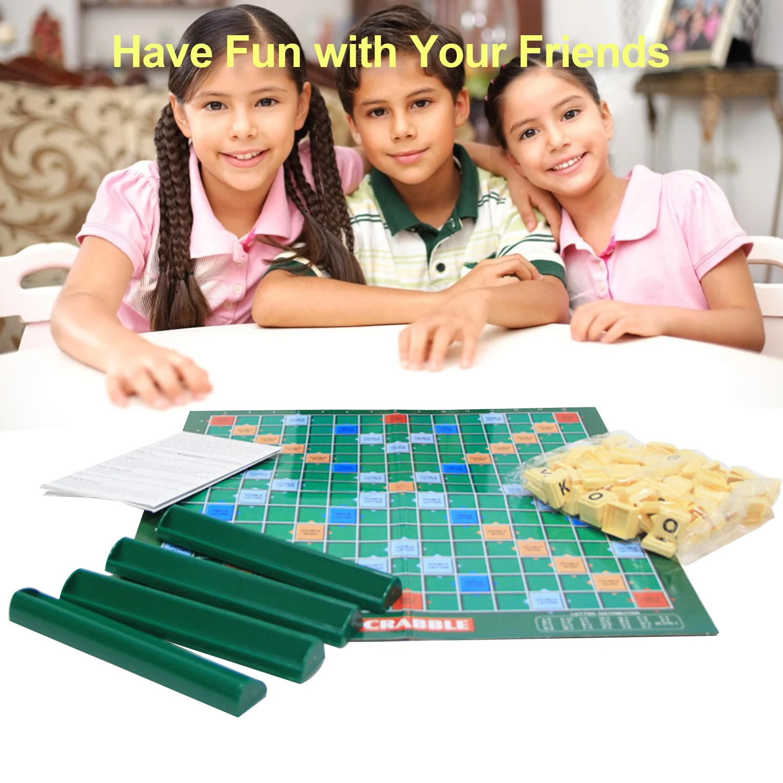 

100PCS English Spelling and Word Game Crossword Scrabble Matching Letter Table Game for Crafts Letters Education Games for Kids