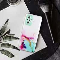 phone case for xiaomi redmi note 9 9s 10s 10 pro max k40 pro clear watercolor painting marble soft tpu back cover funda capa