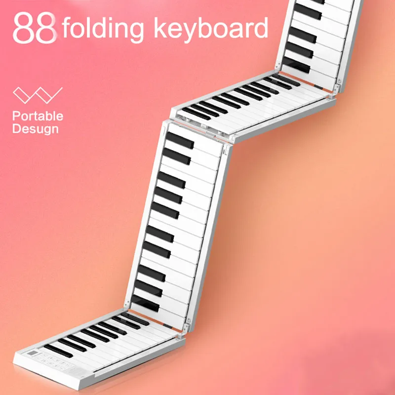 

Portable Fodable Piano 88 Keys Folding Keyboard Piano Support Headphone Output Hand-rolled Piano for Beginner Student