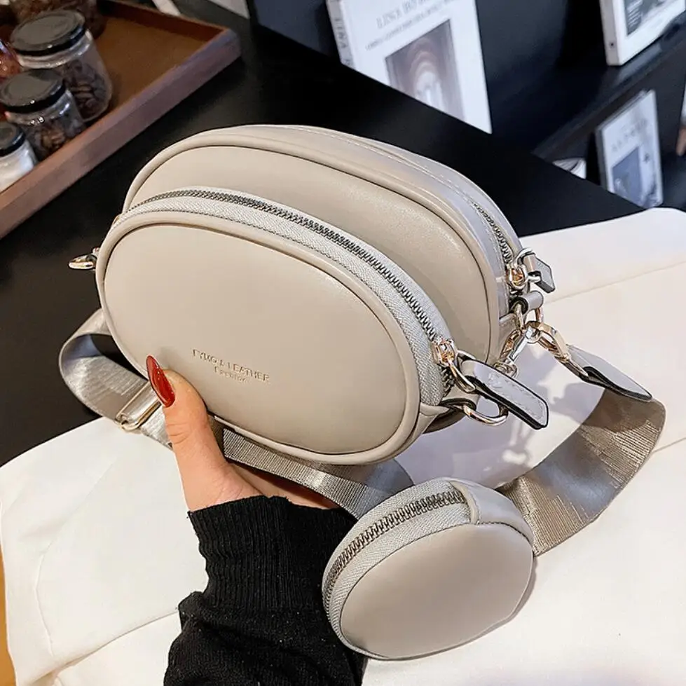 

2 Сумки из искусственной кожи, однотонная сумка через плечо, новинка 2021, Высококачественная женская дизайнерская сумка, вместительная сумка...