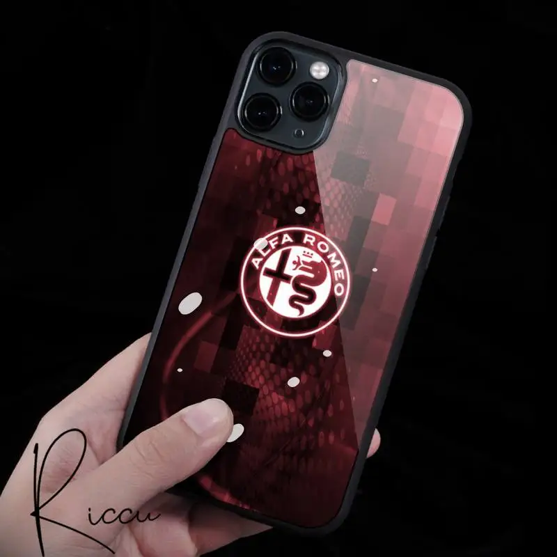 

Super Car Alfa Romeo Logo Phone Case Rubber for iPhone 12 11 Pro Max XS 8 7 6 6S Plus X 5S SE 2020 XR 12Mini case