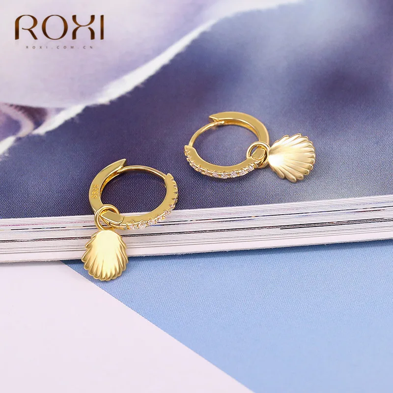 Женские серьги гвоздики в виде ракушек из серебра 925 пробы|Серьги-гвоздики| |