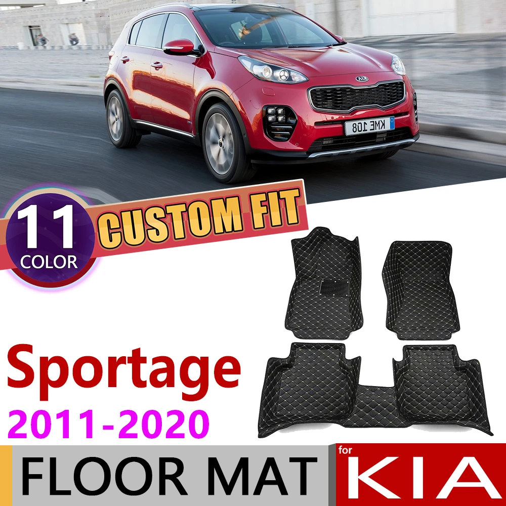 Кожаные автомобильные коврики на заказ для Kia Sportage SL QL 2011 ~ 2020 5 мест коврик ног