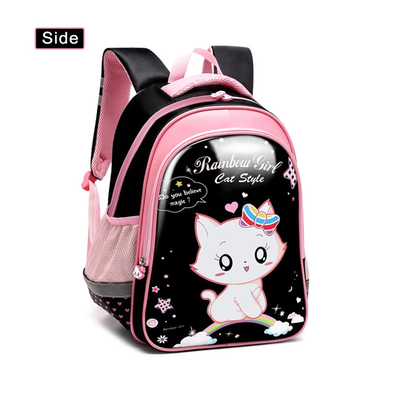 Black Cat Backpack Shiny School Backpack for Girls Back to School Bags Large Bagpack Children Girl Orthopedic School Backpacks