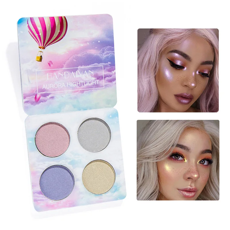 

HANDAIYAN Highlighter Makeup Face Paleta Bronzer Brighten Contouring Shimmer Shiny Liquid Highlighter Powder Palette Bronzer