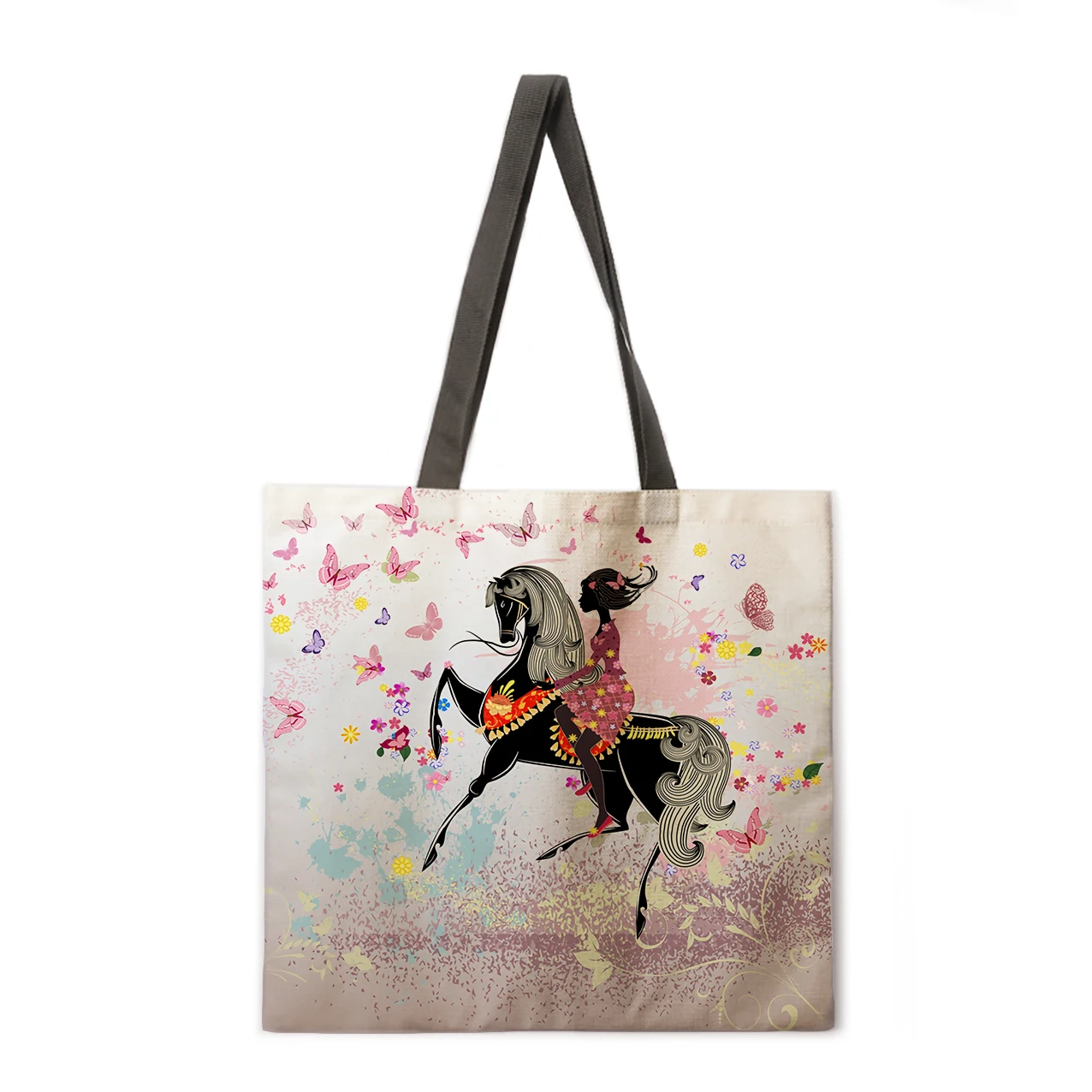 

Folding shopping bag beautiful lady printed bag lady shoulder bag female leisure handbag outdoor beach bag female handbag