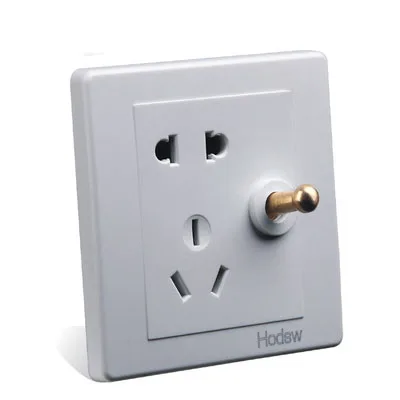 1 Switch Socket Высокое качество 86 Ретро Белый настенный светильник латунь тумблер выход одиночный двойной контроль 2 позиционный светильник переключатель розетка панель комплект - Цвет: 1 Switch Socket