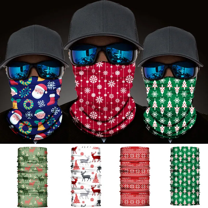 

Christmas Bandana Seamless Mask Scarf buffs Balaclava Neck Warmer Outdoor Cycling Neck Gaiter Face Shield Fishing Headband