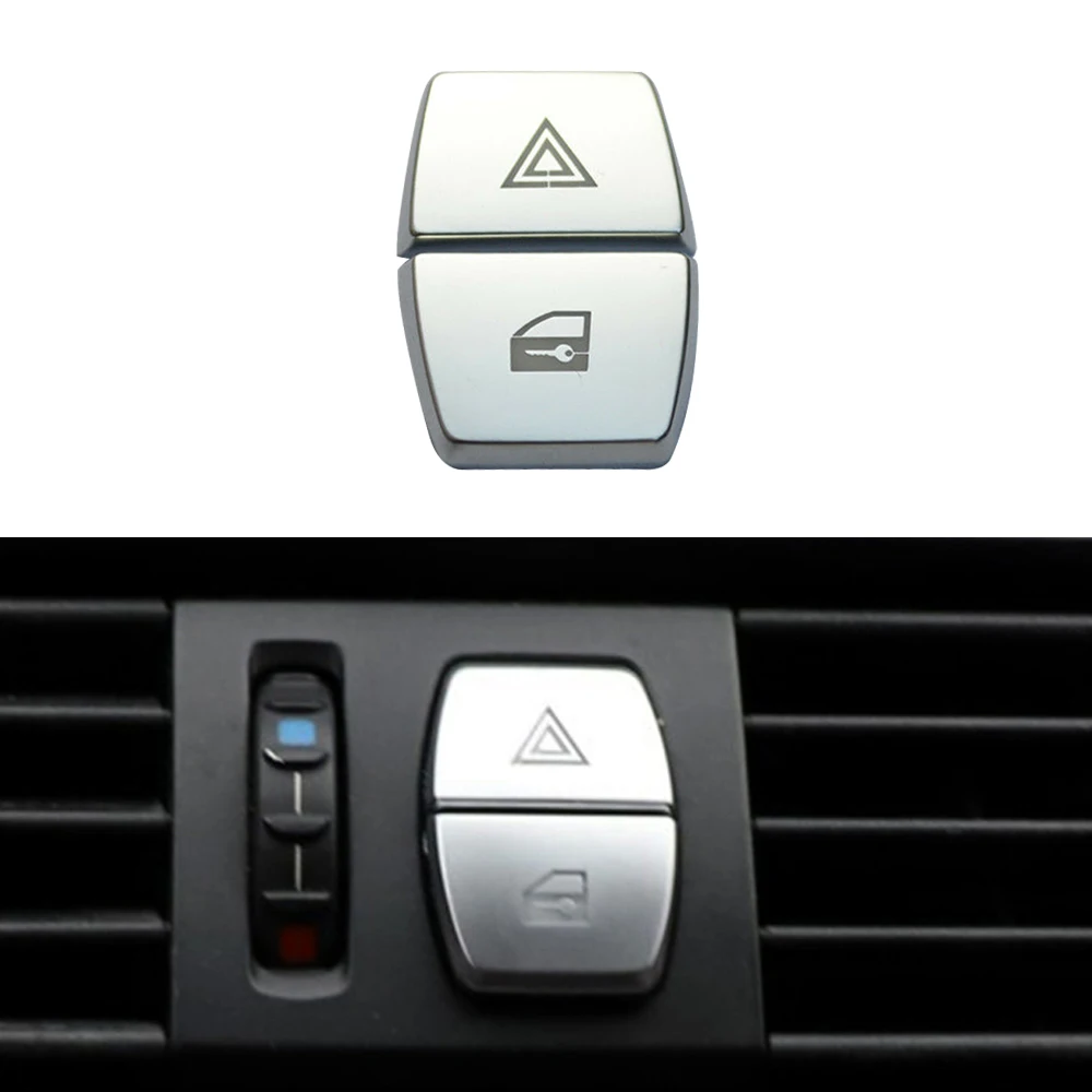 

Parts Button Cover Replacement Silver 2pcs Accessory Car Chrome Warning Lamp