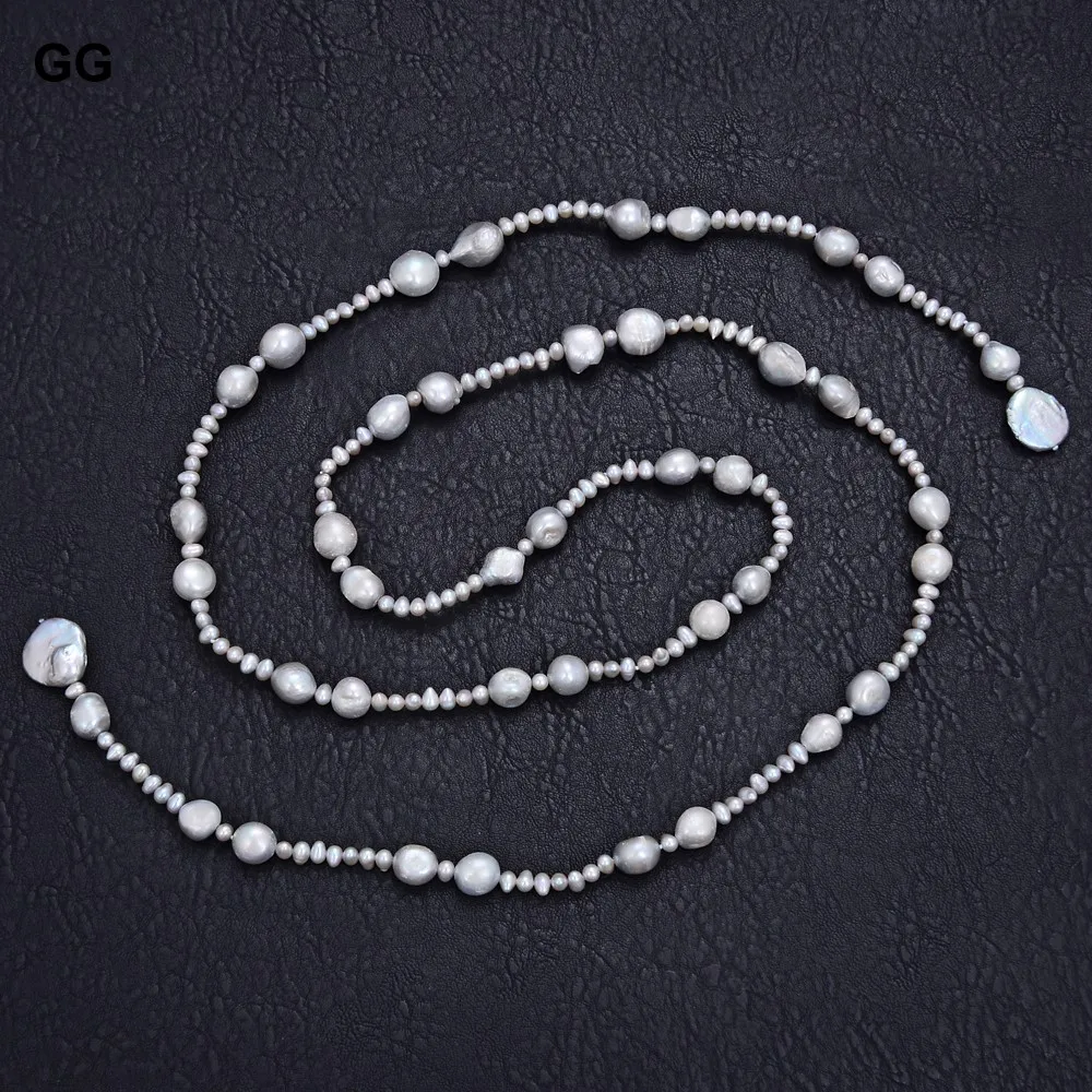 Ювелирные изделия GuaiGuai длинное ожерелье с натуральным культивированным серым