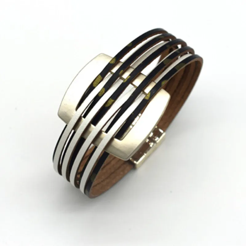 Европейский и американский женский Плетеный Леопардовый браслет из сплава