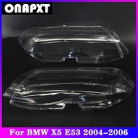 front headlight cover replacement for bmw x5 e53 car plexiglass head light lampshade shell case transparent lens 2004 2006