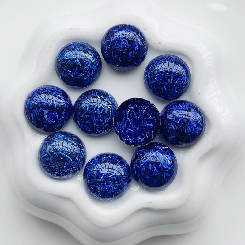 Blue 20 штук, блестящие круглые полимерные стразы, 12 мм(толщина мм), милые плоские с оборота узоры из страз, сделай сам, свадебные аппликации, рукоделие - Цвет: Blue