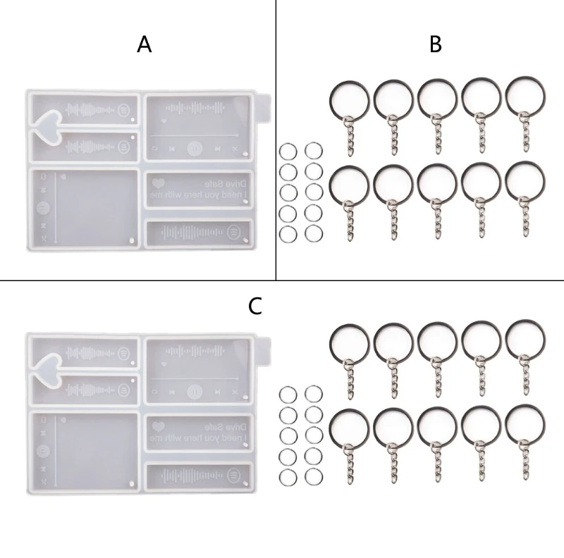 

Music Player Epoxy Resin Mold Keychain Pendant Silicone Mould DIY Crafts Jewelry Casting Tools P82D