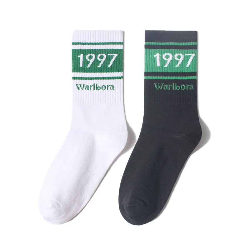 

New Men's Sports Socks Digital Pattern Men's Medium Stockings Solid Color Fashion Casual Soccer Socks Basketball Sock Men