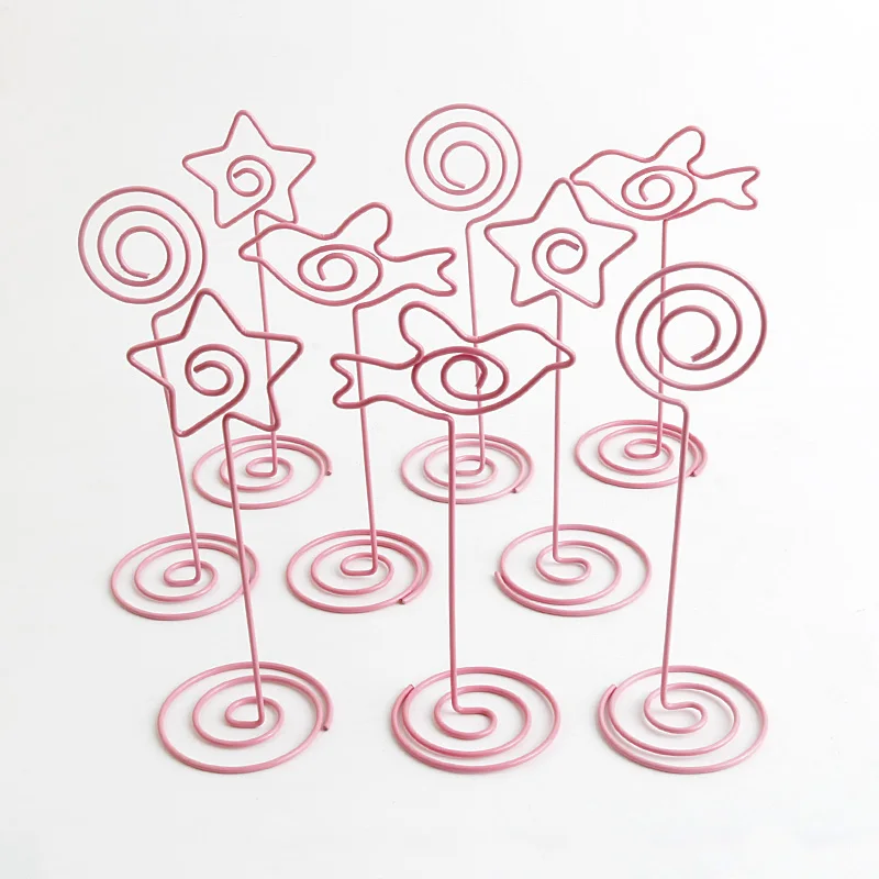 10 шт. розовый стол место карты Количество держателей фотографии подставки имя Memo