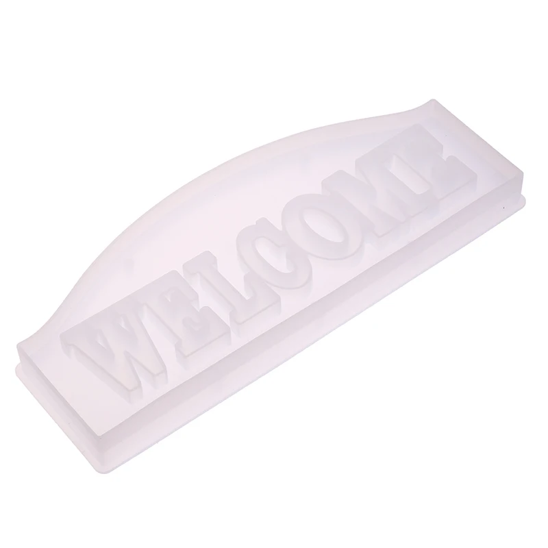 

DIY Crystal Epoxy Mold English Blessing Words Welcome Birthday Listing Doorplate Silicone Mold For Resin