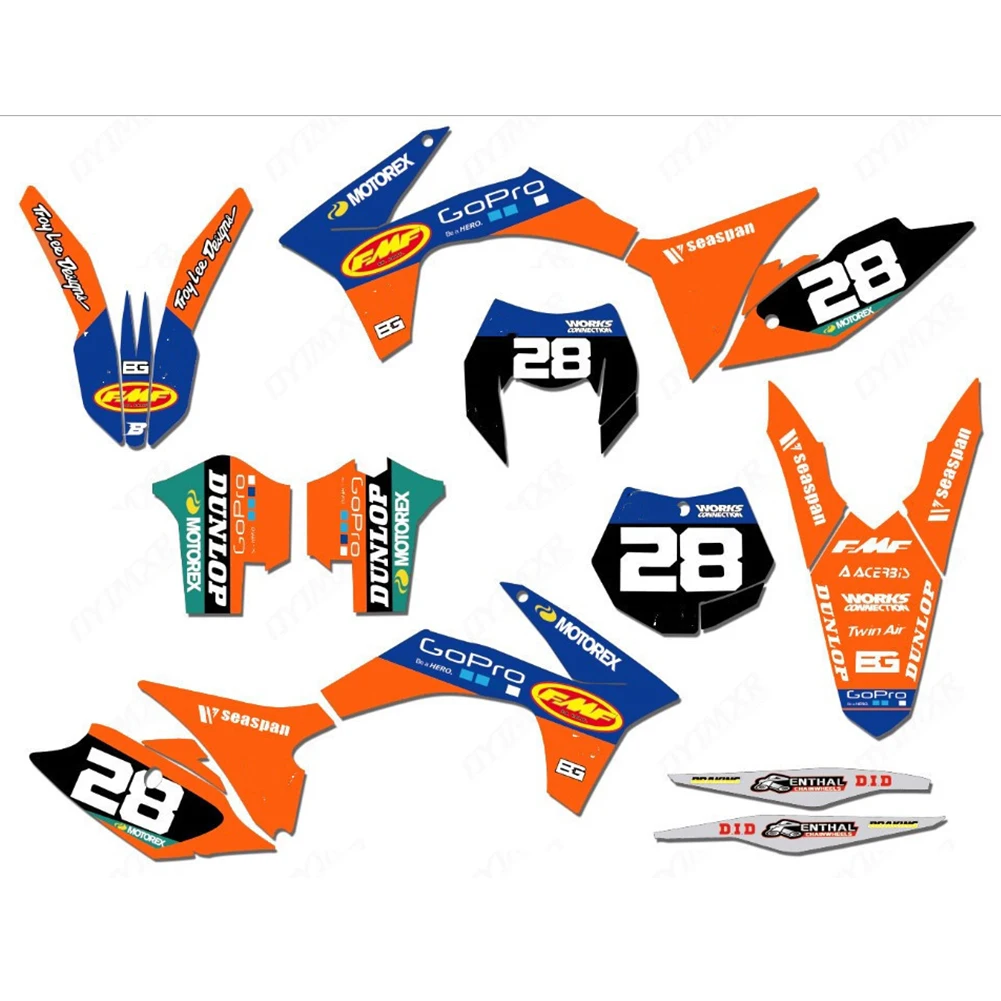 Полный набор графических наклеек TEAM для KTM 125 200 250 300 350 450 500 SX SXF 2011 2012 EXC 2013 XC |