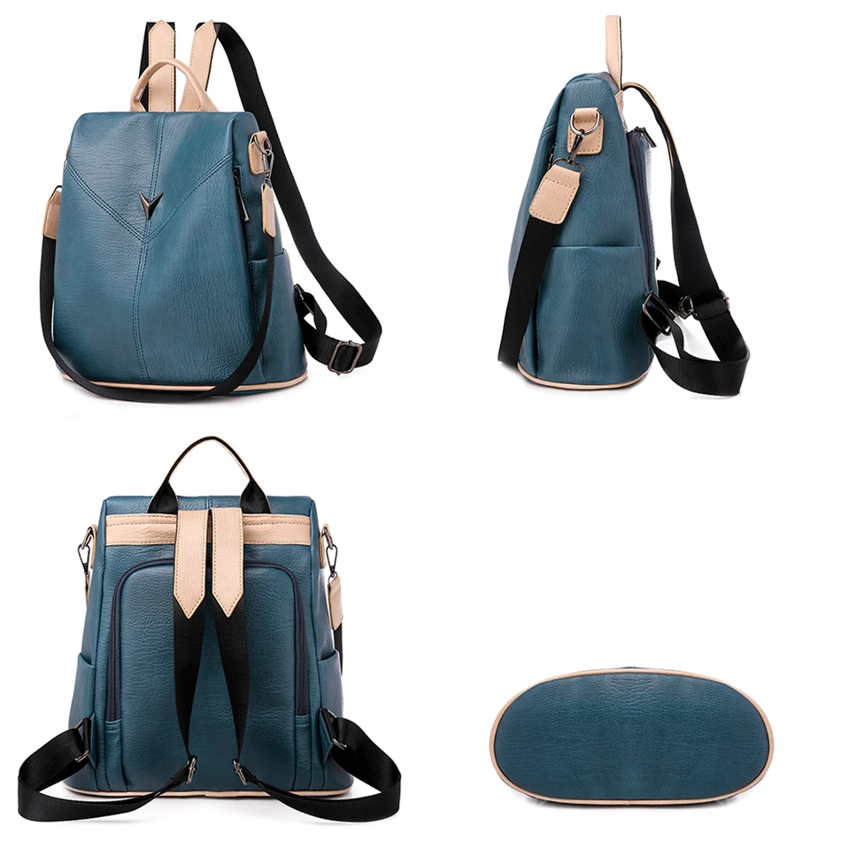 Backpack for women brand 2019 new fashion trend wild quality lady soft leather large capacity travel casual anti-theft backpack |