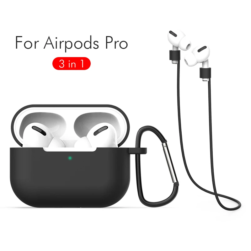 3 в 1 комплект для Airpods Pro чехол защитный наборы кольцо ремешок крючок держатель