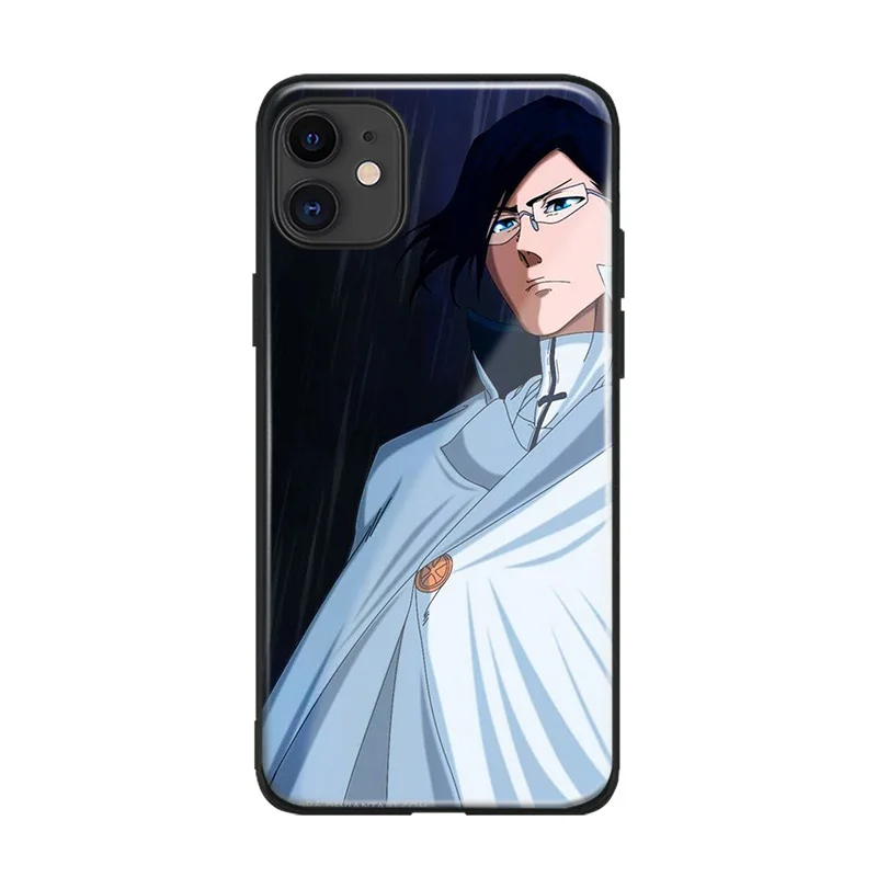 Uryu Ishida Отбеливающее аниме закаленное стекло Мягкий силиконовый чехол для