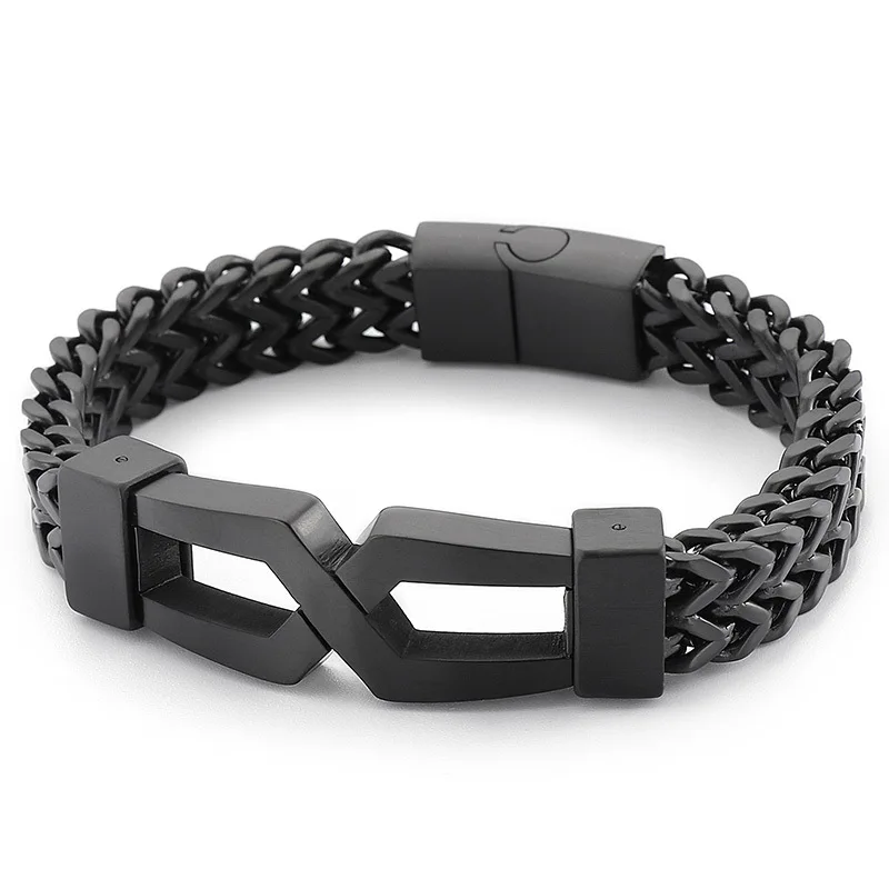 

2021 Trend Braelet Men's Jewelry Chain Goth Bangles Stainless Steel Man Accessories Punk Hand Chains Men Couple Bracelets