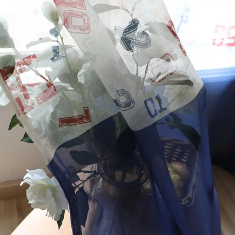 Занавески в красную полоску для мальчиков Мультяшные шторы детской спальни