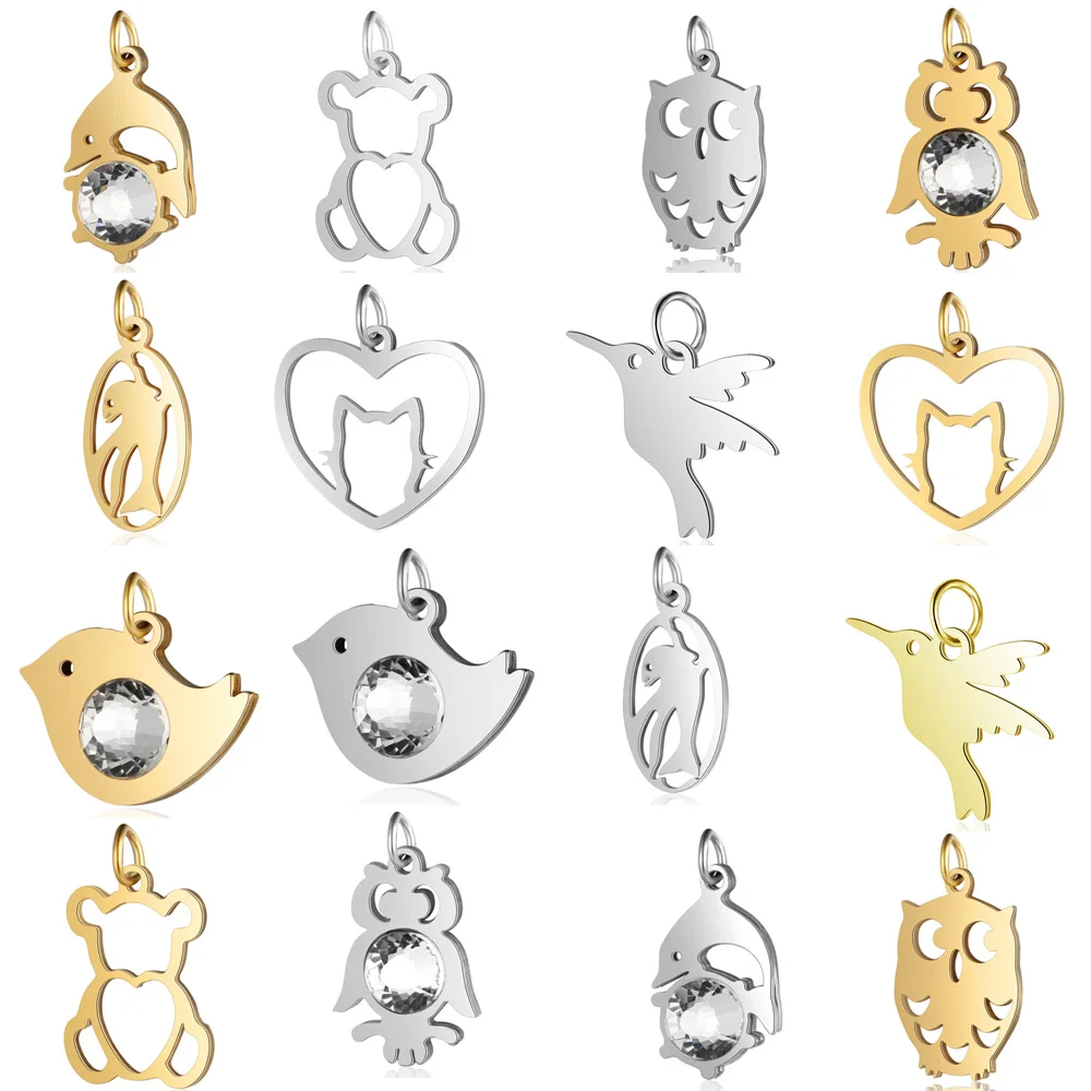5 шт./лот diy Дельфин Колибри Подвеска из нержавеющей стали оптовая торговля Сердце
