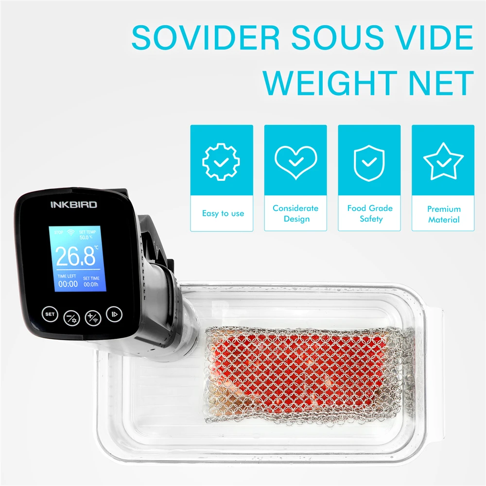 sovider sous vide sinker weight food grade stainless steel mesh for safe even cooking container kitchen appliances accessories free global shipping