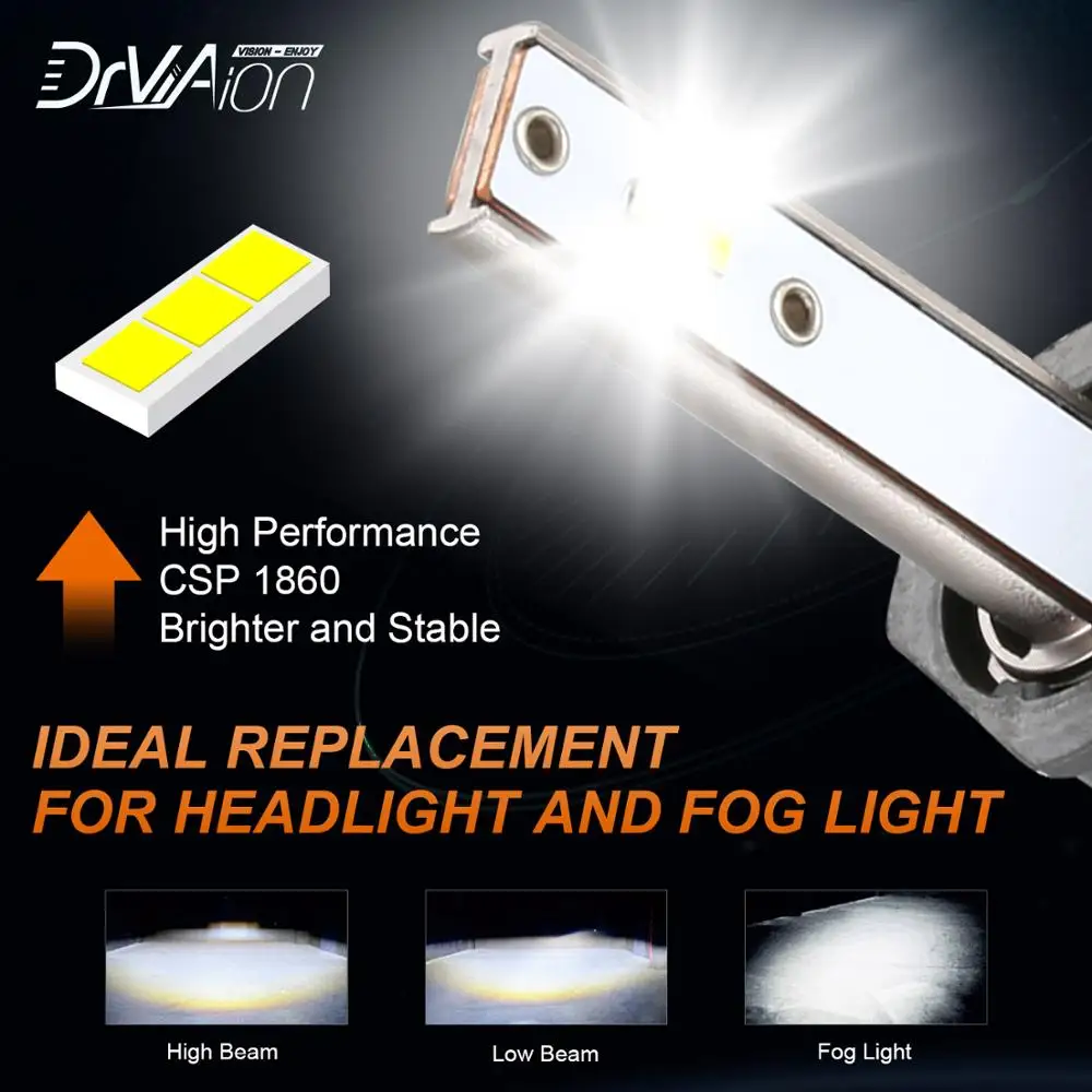 2 шт. автомобильные фары H1 H4 H7 LED 6500K H8 H9 H11 9005 9006 HB3 HB4 | Автомобили и мотоциклы
