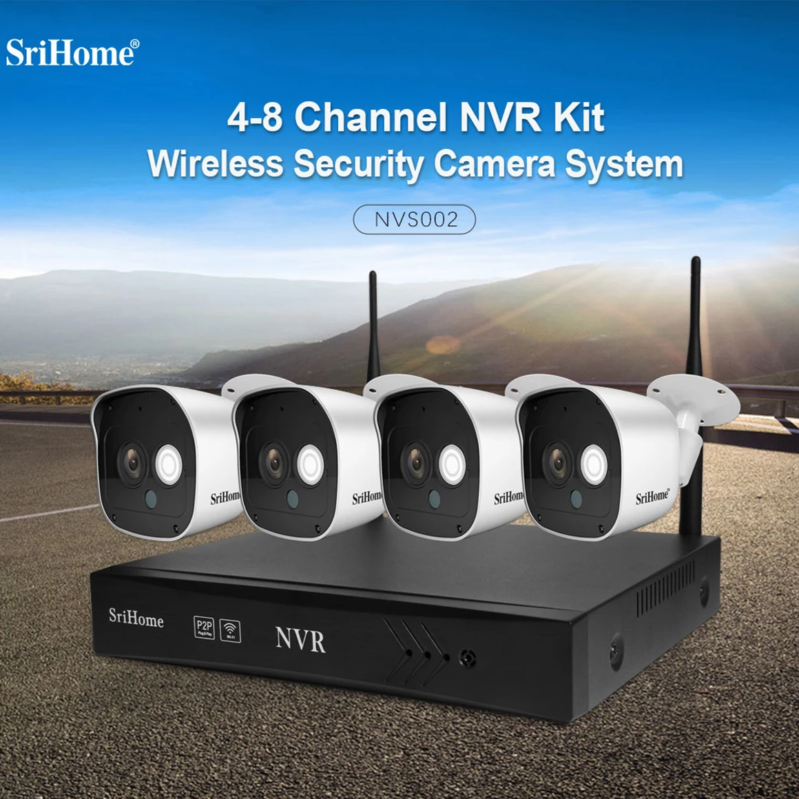 Водонепроницаемый беспроводной сетевой видеорегистратор Srihome NVS002 с ночным