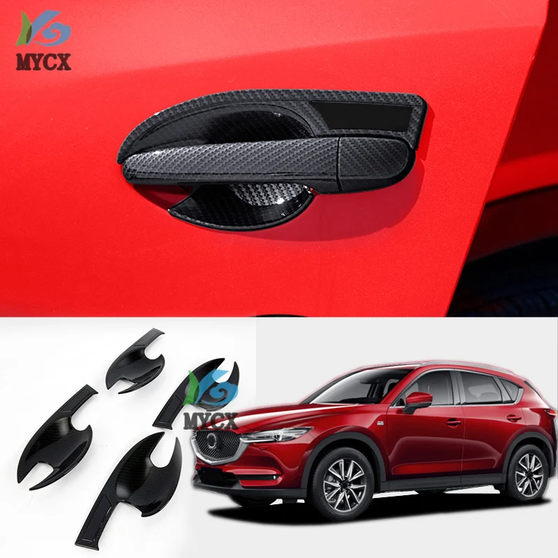 

Автомобильная наружная дверная ручка из углеродного волокна, крышка для захвата дверной ручки, Защитная Наклейка для MAZDA CX-5 CX5 CX 5 2017 - 2019