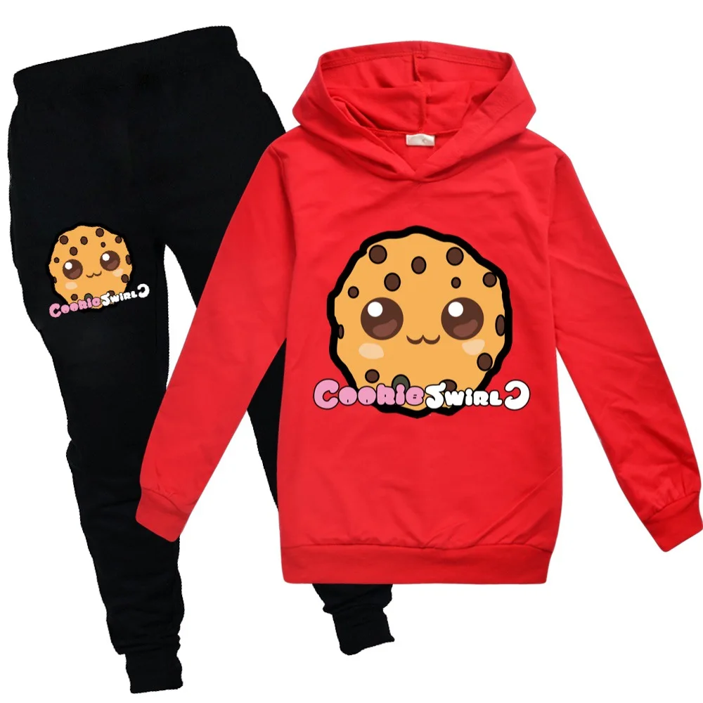 Spring Fashion Boy Hoodie Girl Clothes Children's Clothing Cookie Swirl C Sweaters Suit Kids Clothes BoysTop +Pants 2pcs Set