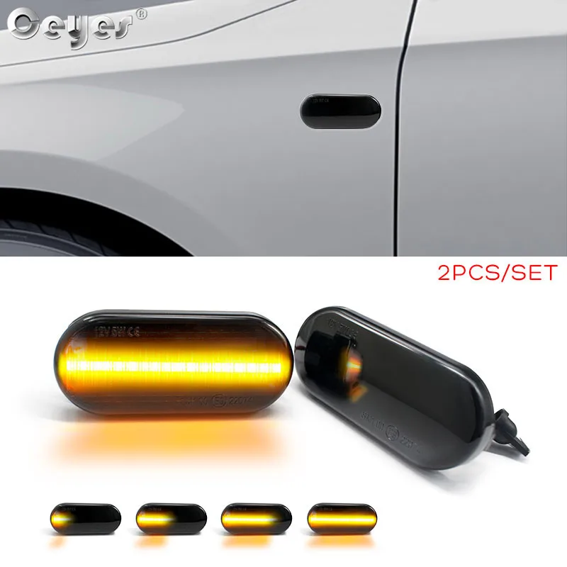 Ceyes 2pcs Car Led Dynamic Side Marker Lamp Turn Signal Light Day Light For Volkswagen VW Golf Passat Polo Ford Auto Accessories