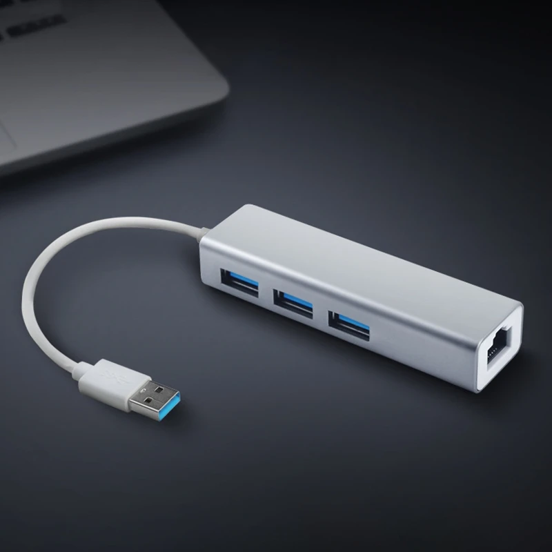 

USB3.0 Extension Hub Laptop Computer Peripheral USB Gigabit Web Card Adapter