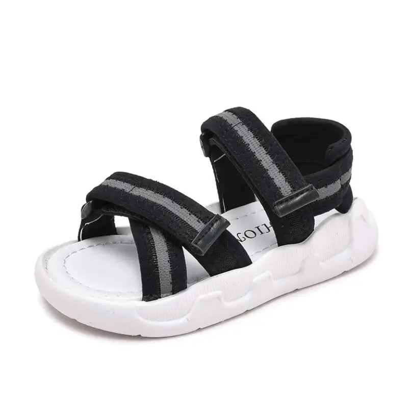 

Summer New Canvas Sandals Boys Girls Sandals Solid Color Soft Soled Anti-Slip Children Kids Shoes Summer Beach Sandals