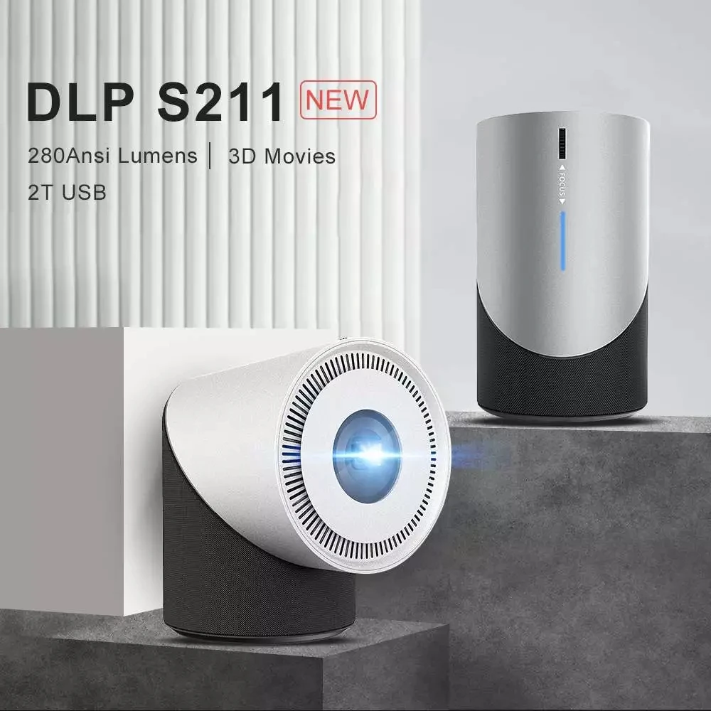 AAO DLP Проектор S211 портативный Мини 280Ansi 1080P Android IOS Смартфон WiFi проектор Miracast Airplay
