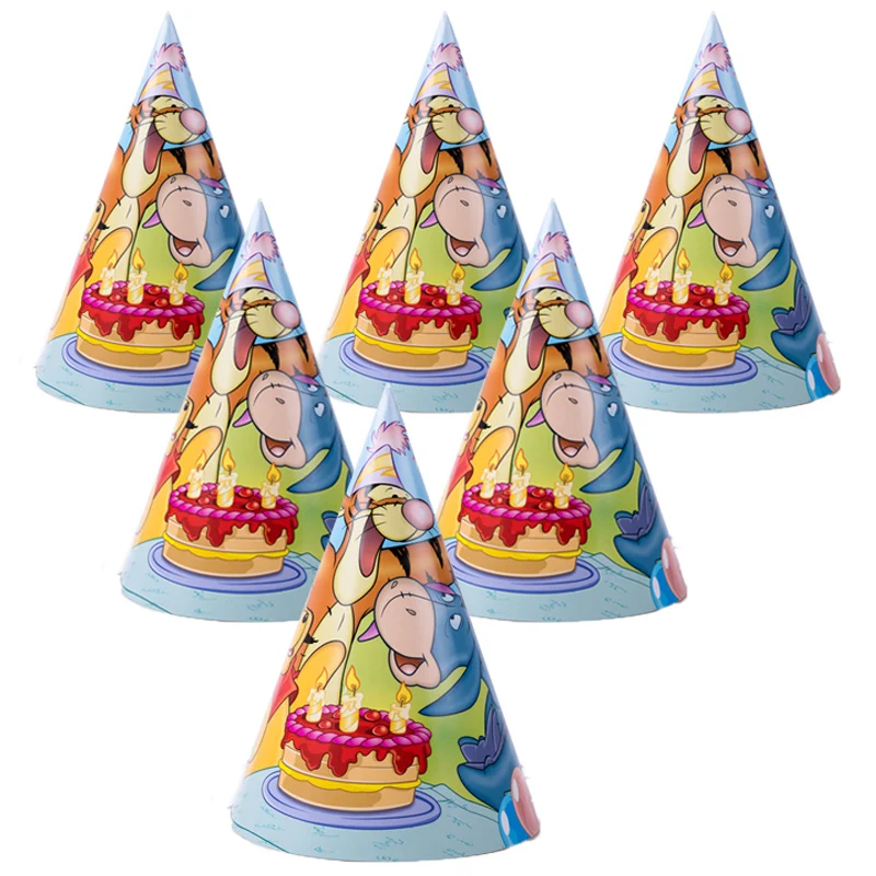 6 шт. колпачки Винни медведя посуда с днем рождения товары для праздника