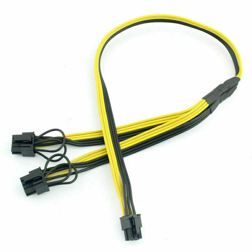 5pcs pci e pci express power cable 6pin to dual 8pin 62 pin pcie power splitter cables 18awg graphics card extension cord free global shipping
