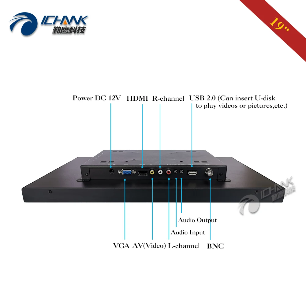 ZB190TN-V592/19 дюймов 1440x900 16:10 широкоформатный BNC HDMI VGA металлический чехол пульт дистанционного управления промышленный ПК монитор ЖК-экран дисплей