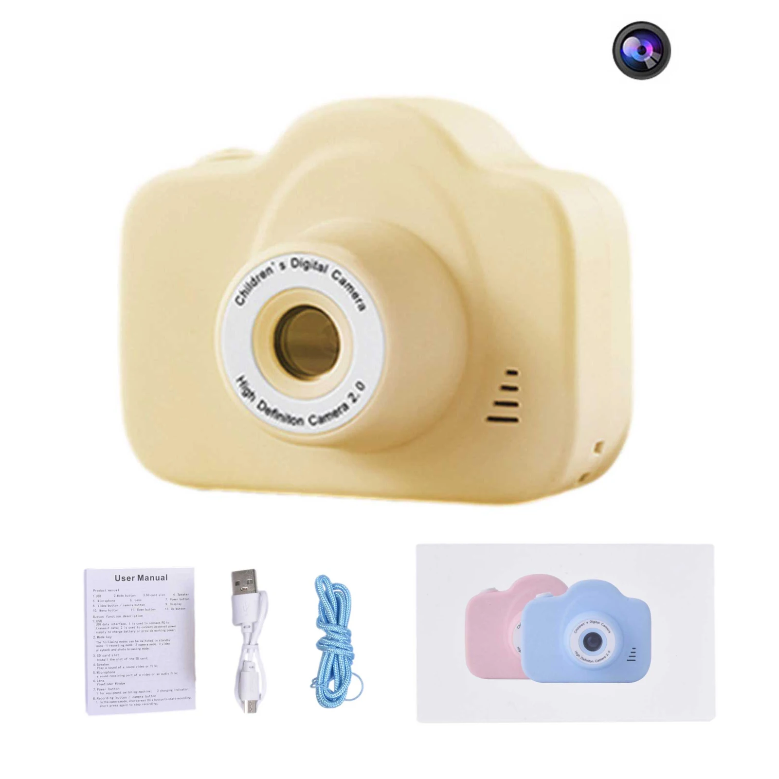 

Children Kids Camera Mini Educational Toys For Children Baby Gifts Birthday Gift Digital Camera 1080P Projection Video Durable