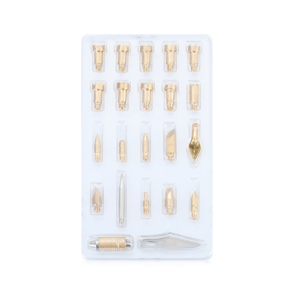 23 шт. латунные наконечники паяльник набор инструментов дровяная маркировка