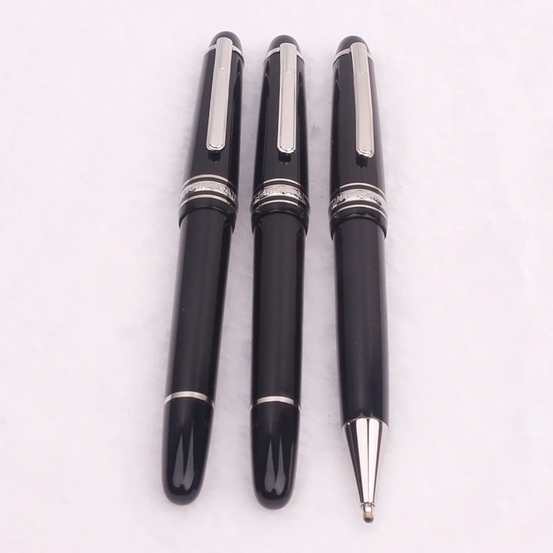 

Luxury Pen Black Resin Gold and Silver Ballpoint Pen145 Roller Ball Signature Fountain Pen Office Supplies Gift