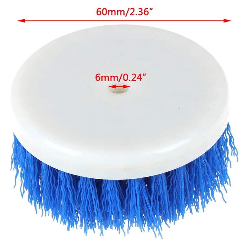 

60mm Blue Drill Powered Scrub Drill Brush Head For Ceramic Shower Tub Carpet