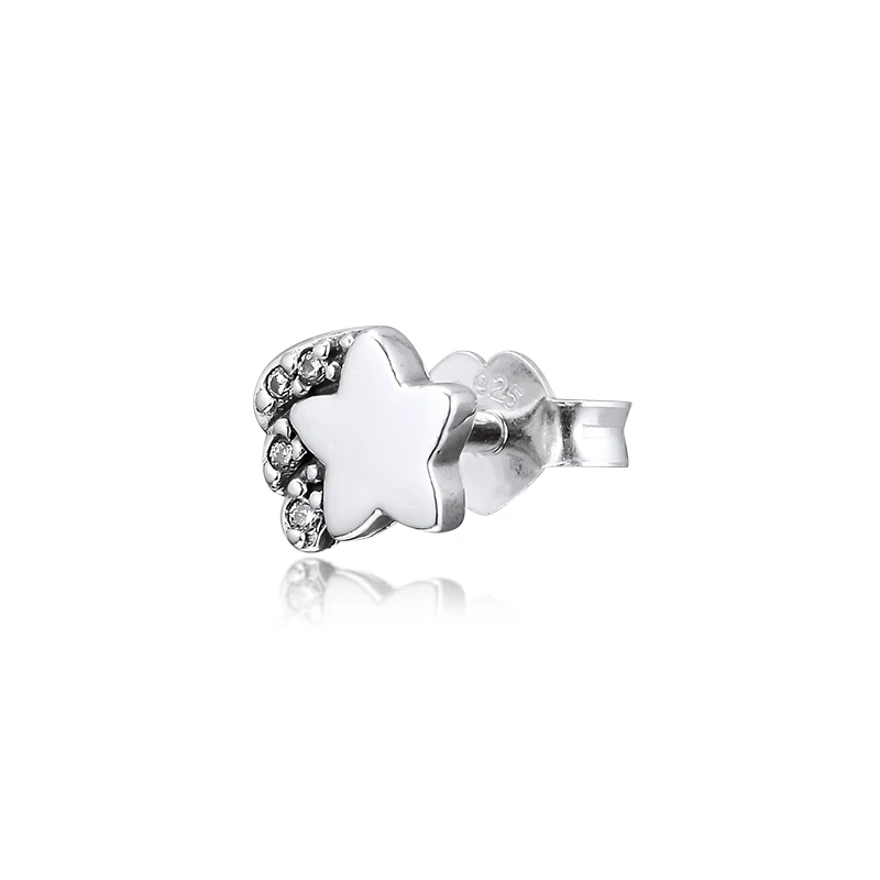 Signature Me My Shooting Star одиночные серьги гвоздики 100% 925 пробы серебро ювелирные изделия