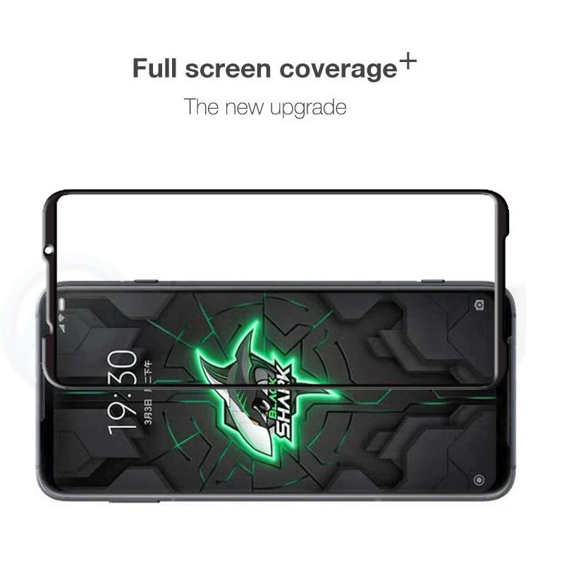 9H Full Glue Tempered Glass For Xiaomi Black Shark 3 2 1 Full Cover Screen Protector On The For Black Shark 3 Pro 2 Pro 3S Helo