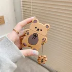 Корейский мультяшный бисквит медведь брелок чехол для Apple Airpods 2 1 Air Pods Беспроводная зарядка мягкий милый чехол для Airpods Pro Funda